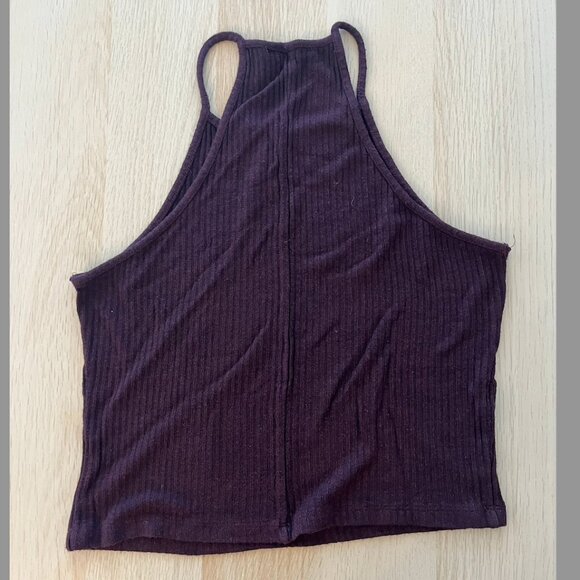 Maroon Cropped Tank Top - Picture 2 of 2